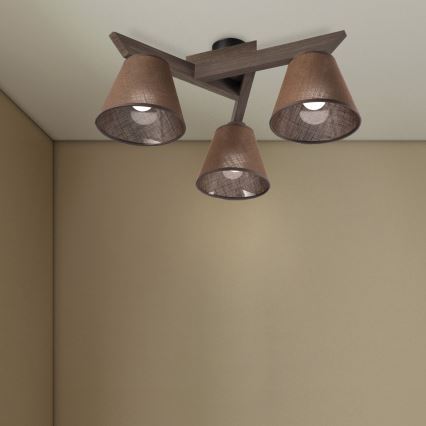 Brilagi - LED  Virsapmetuma lustra ANTHONY 3xE14/40W/230V ozols riekstkoks/brūna