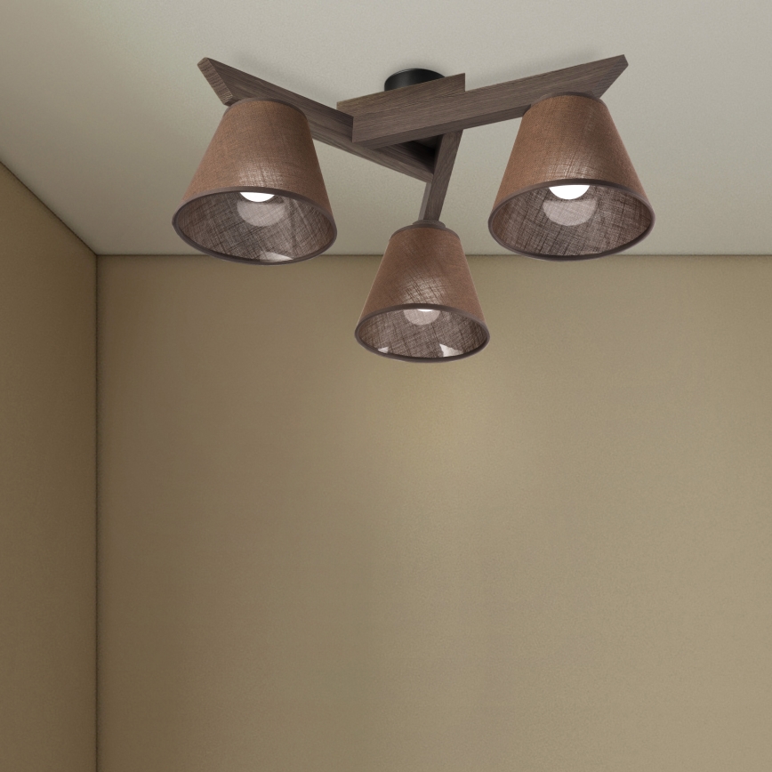 Brilagi - LED  Virsapmetuma lustra ANTHONY 3xE14/40W/230V ozols riekstkoks/brūna