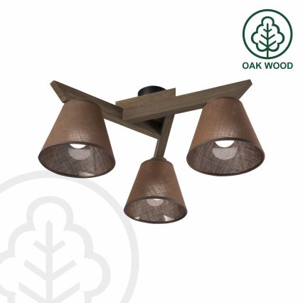Brilagi - LED  Virsapmetuma lustra ANTHONY 3xE14/40W/230V ozols riekstkoks/brūna