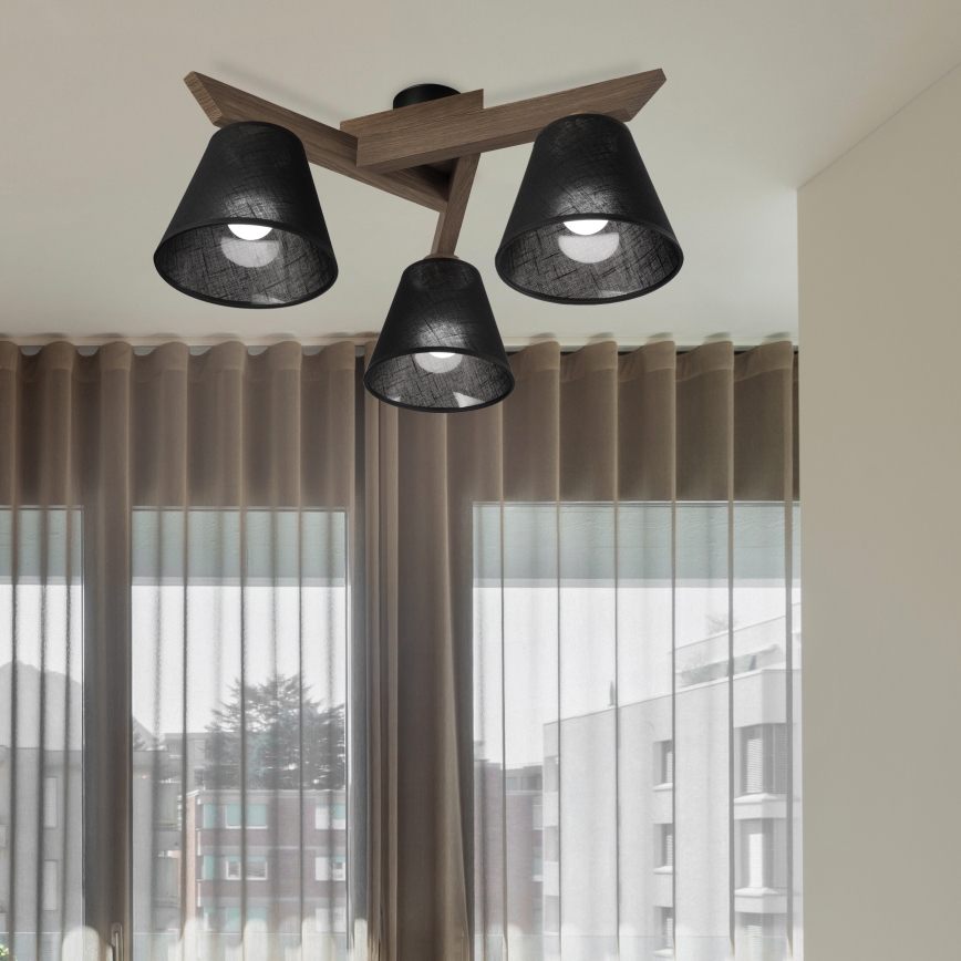 Brilagi - LED  Virsapmetuma lustra ANTHONY 3xE14/40W/230V ozols riekstkoks/melna