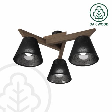 Brilagi - LED  Virsapmetuma lustra ANTHONY 3xE14/40W/230V ozols riekstkoks/melna