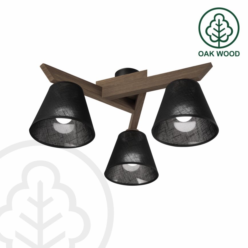Brilagi - LED  Virsapmetuma lustra ANTHONY 3xE14/40W/230V ozols riekstkoks/melna