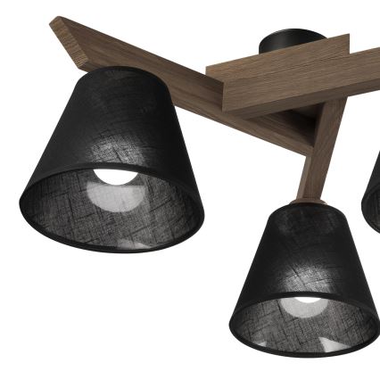 Brilagi - LED  Virsapmetuma lustra ANTHONY 3xE14/40W/230V ozols riekstkoks/melna