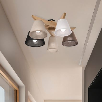 Brilagi - LED  Virsapmetuma lustra ANTHONY 5xE14/40W/230V ozols