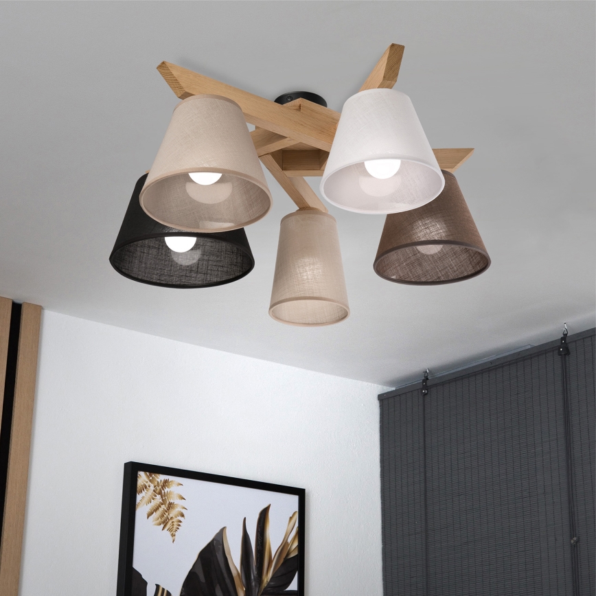 Brilagi - LED  Virsapmetuma lustra ANTHONY 5xE14/40W/230V ozols