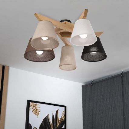 Brilagi - LED  Virsapmetuma lustra ANTHONY 5xE14/40W/230V ozols