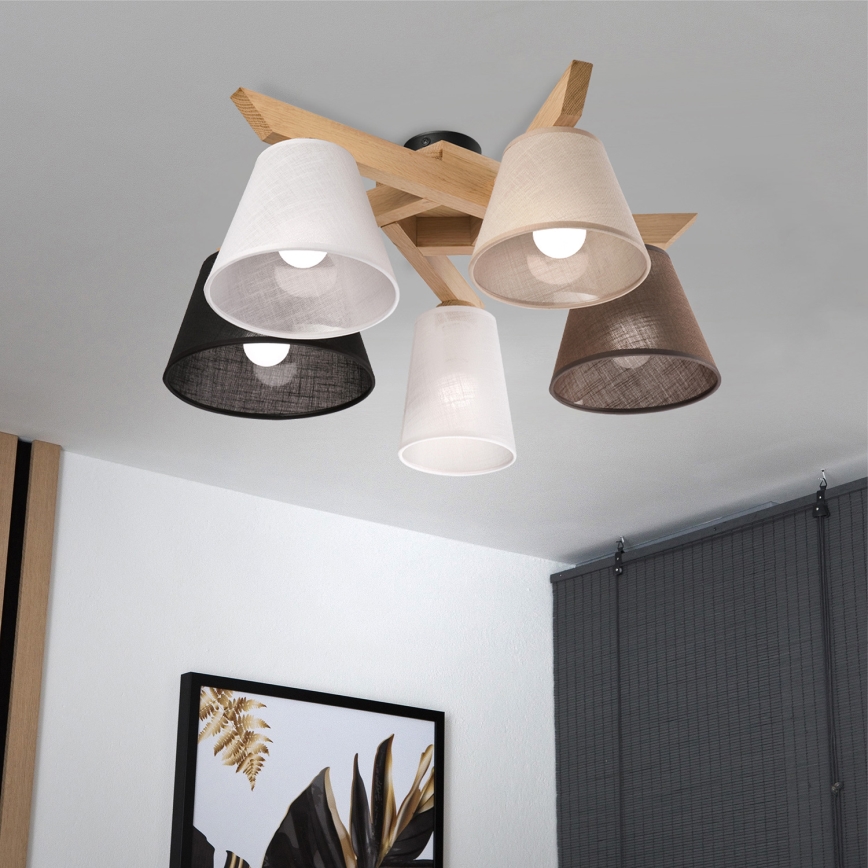 Brilagi - LED  Virsapmetuma lustra ANTHONY 5xE14/40W/230V ozols