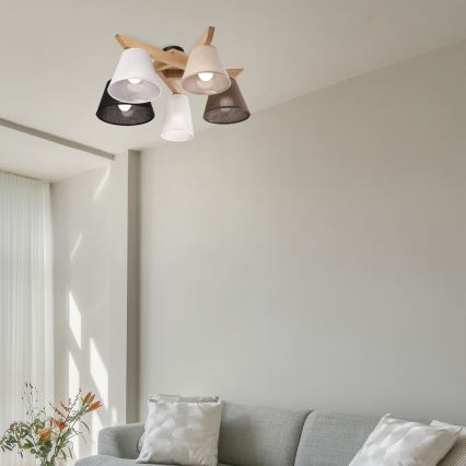 Brilagi - LED  Virsapmetuma lustra ANTHONY 5xE14/40W/230V ozols