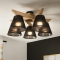 Brilagi - LED  Virsapmetuma lustra ANTHONY 5xE14/40W/230V ozols/melna
