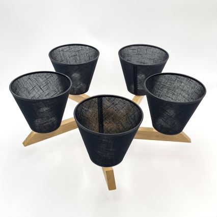Brilagi - LED  Virsapmetuma lustra ANTHONY 5xE14/40W/230V ozols/melna