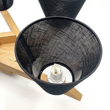Brilagi - LED  Virsapmetuma lustra ANTHONY 5xE14/40W/230V ozols/melna