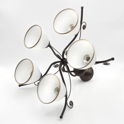 Brilagi - LED Virsapmetuma lustra ANTICO 5xE27/60W/230V bronzas patina