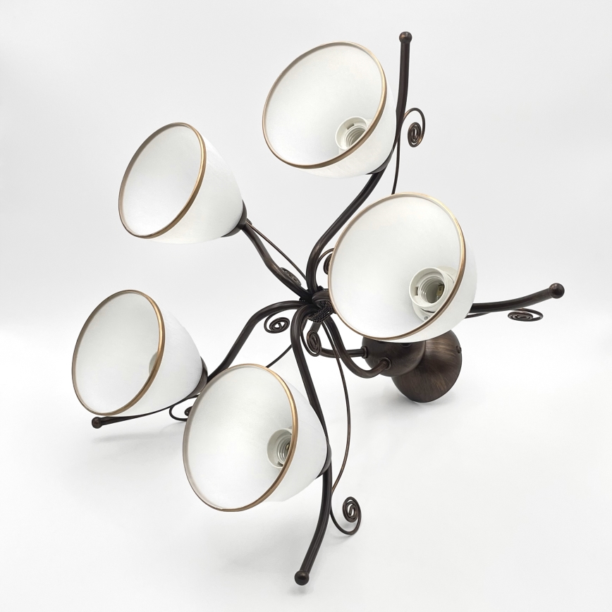 Brilagi - LED Virsapmetuma lustra ANTICO 5xE27/60W/230V bronzas patina