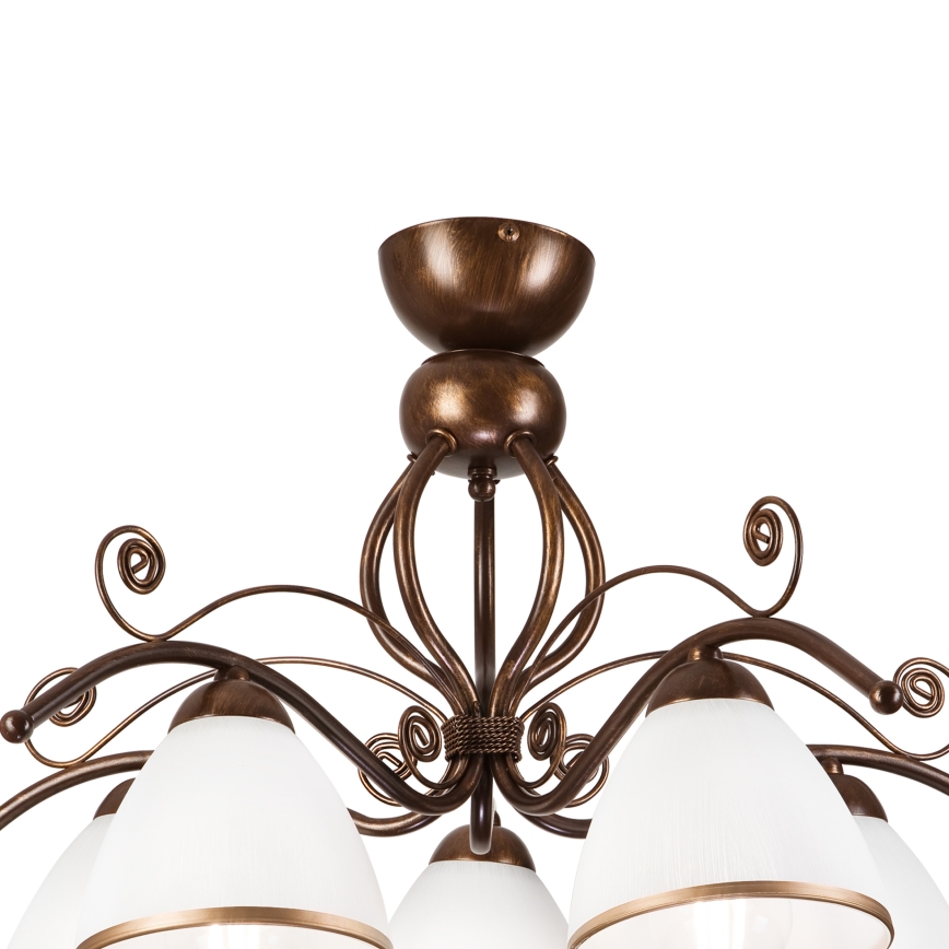 Brilagi - LED Virsapmetuma lustra ANTICO 5xE27/60W/230V bronzas patina