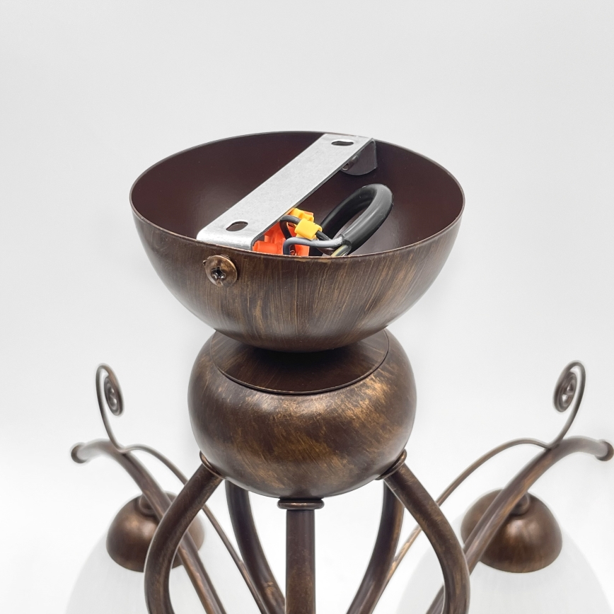 Brilagi - LED Virsapmetuma lustra ANTICO 5xE27/60W/230V bronzas patina