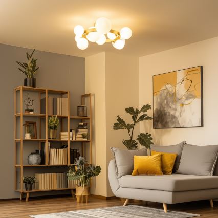 Brilagi - LED Virsapmetuma lustra MILLA 10xG9/3W/230V zelta/balta