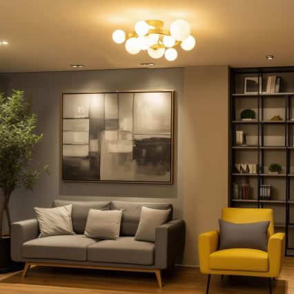 Brilagi - LED Virsapmetuma lustra MILLA 10xG9/3W/230V zelta/balta