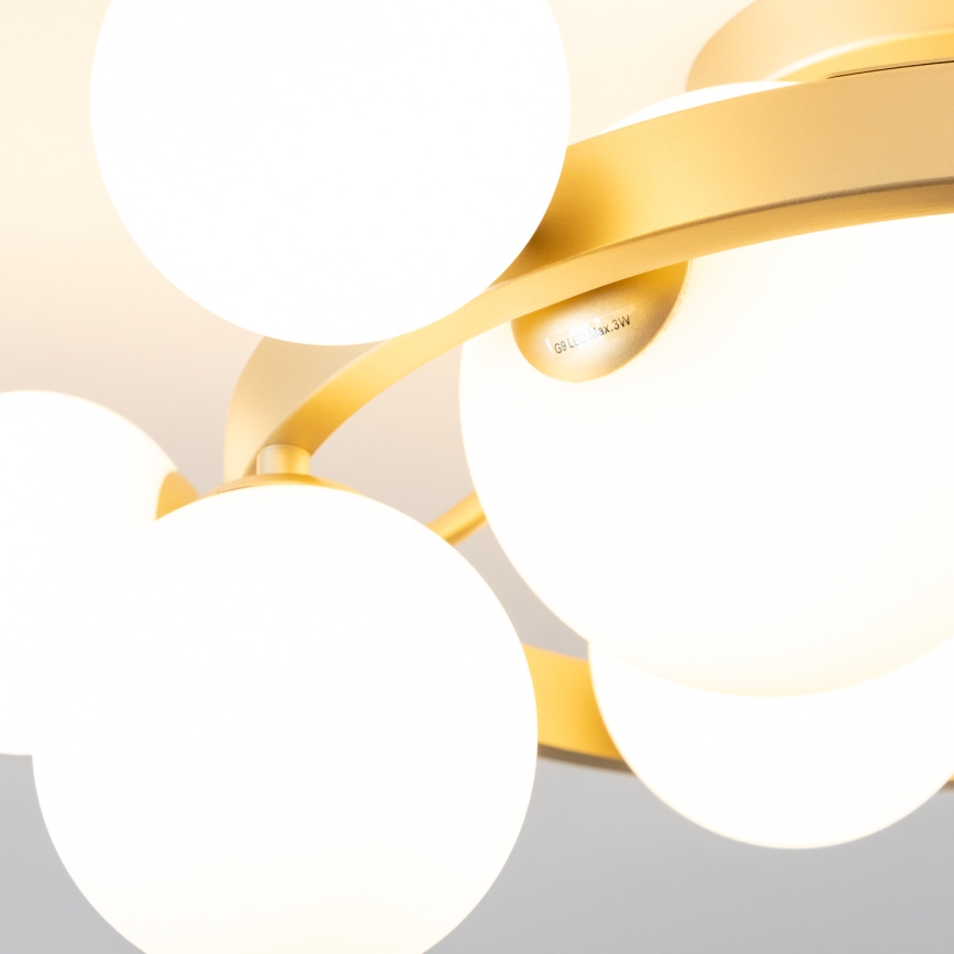 Brilagi - LED Virsapmetuma lustra MILLA 10xG9/3W/230V zelta/balta