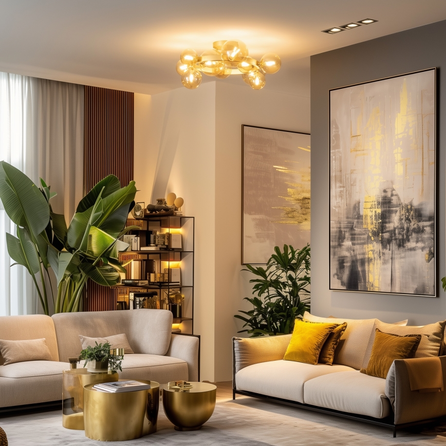 Brilagi - LED Virsapmetuma lustra MILLA 10xG9/3W/230V zelta