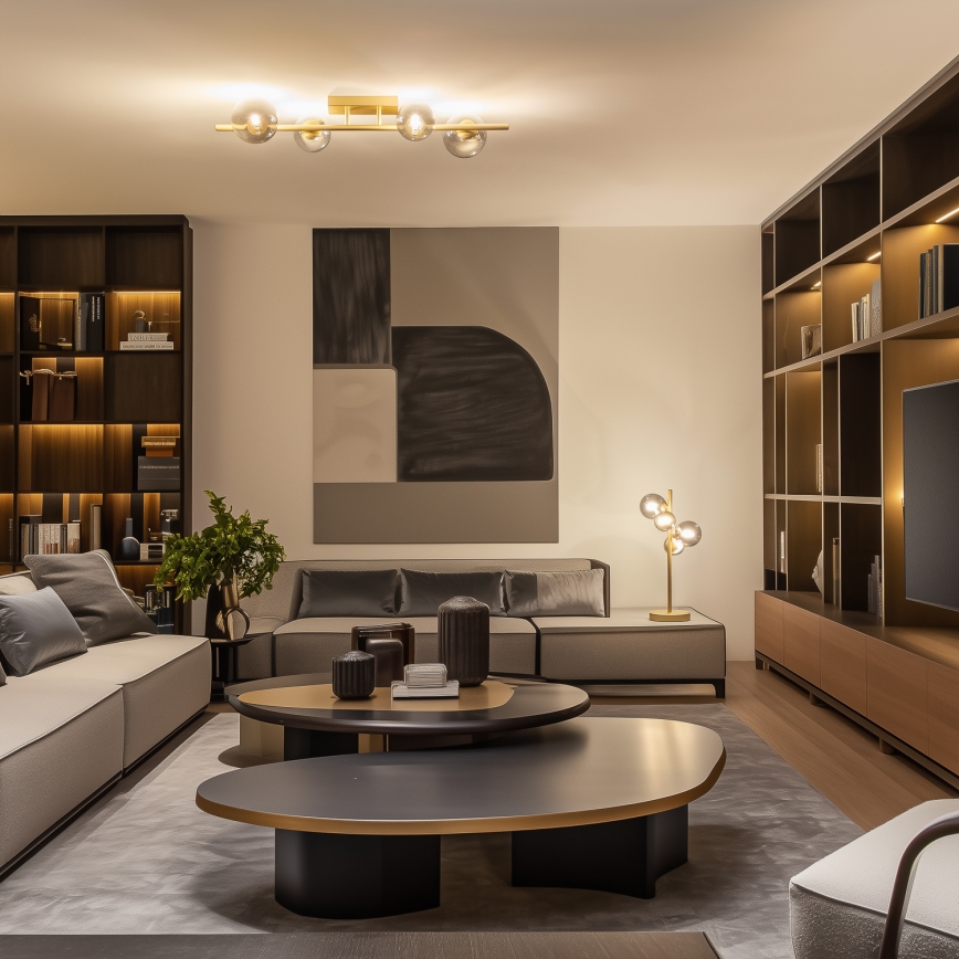 Brilagi - LED Virsapmetuma lustra MILLA 4xG9/3W/230V zelta/dūmakains