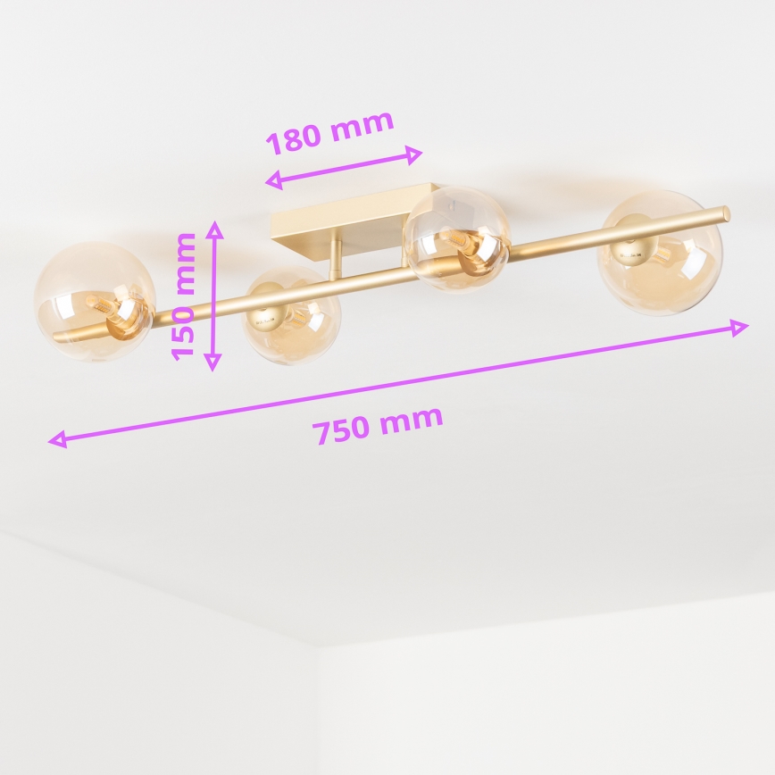 Brilagi - LED Virsapmetuma lustra MILLA 4xG9/3W/230V zelta