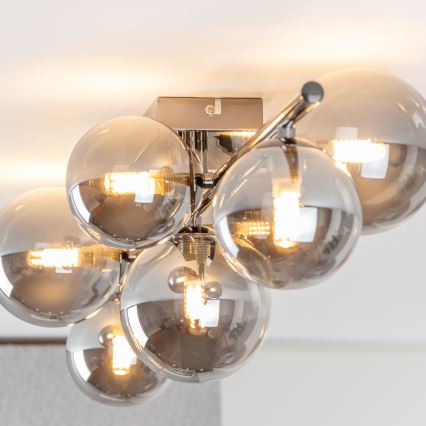 Brilagi - LED Virsapmetuma lustra MILLA 7xG9/3W/230V spīdīgi hromēts/dūmakains