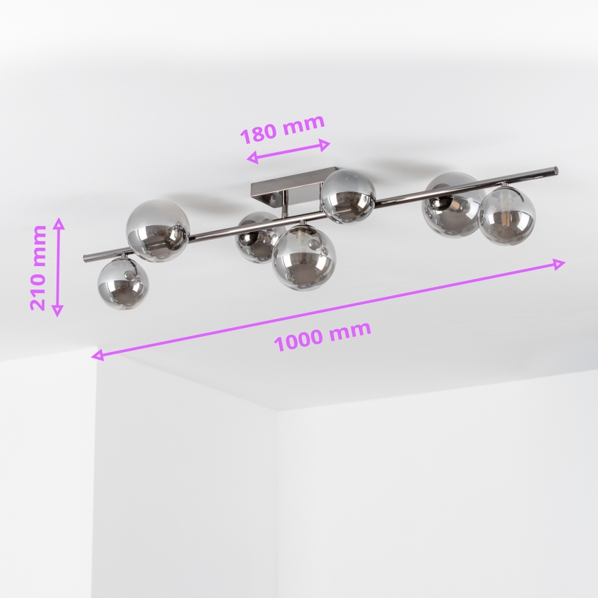 Brilagi - LED Virsapmetuma lustra MILLA 7xG9/3W/230V spīdīgi hromēts/dūmakains