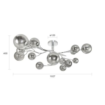 Brilagi - LED Virsapmetuma lustra MISTEL 15xG9/3W/230V spīdīgi hromēts/dūmakains