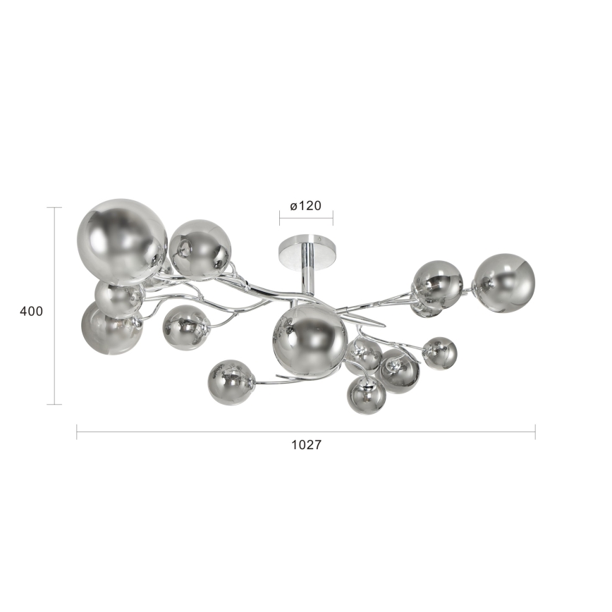 Brilagi - LED Virsapmetuma lustra MISTEL 15xG9/3W/230V spīdīgi hromēts/dūmakains