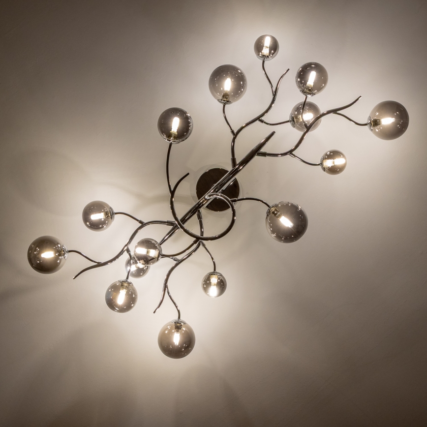 Brilagi - LED Virsapmetuma lustra MISTEL 15xG9/3W/230V spīdīgi hromēts/dūmakains