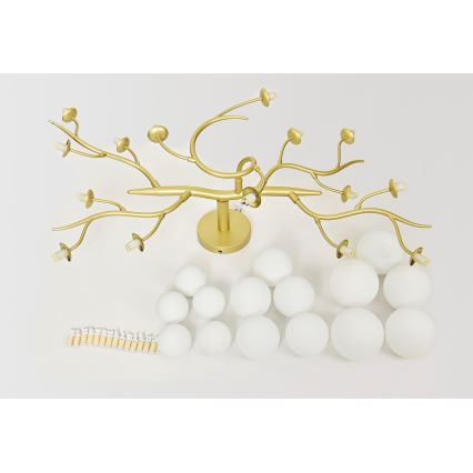 Brilagi - LED Virsapmetuma lustra MISTEL 15xG9/3W/230V zelta/balta