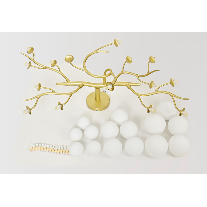 Brilagi - LED Virsapmetuma lustra MISTEL 15xG9/3W/230V zelta/balta