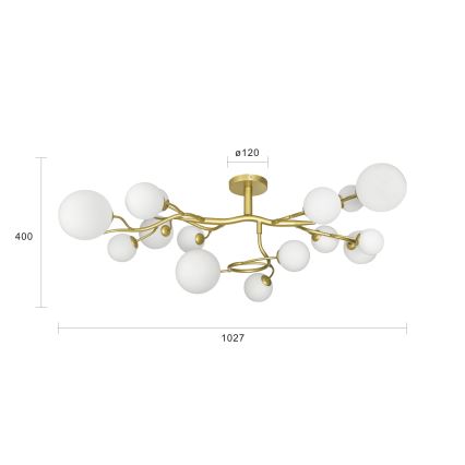 Brilagi - LED Virsapmetuma lustra MISTEL 15xG9/3W/230V zelta/balta
