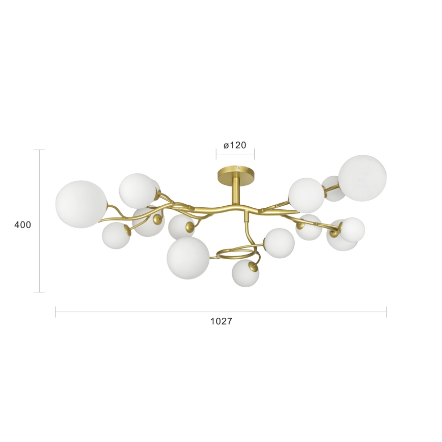 Brilagi - LED Virsapmetuma lustra MISTEL 15xG9/3W/230V zelta/balta
