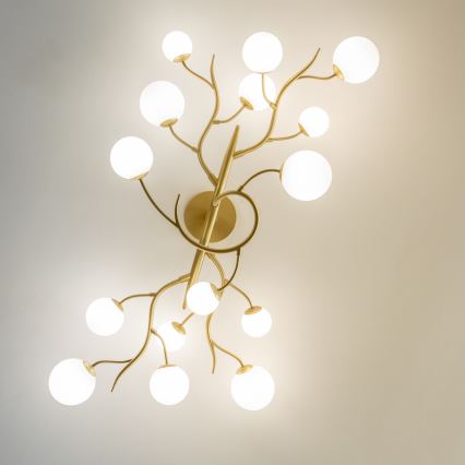 Brilagi - LED Virsapmetuma lustra MISTEL 15xG9/3W/230V zelta/balta