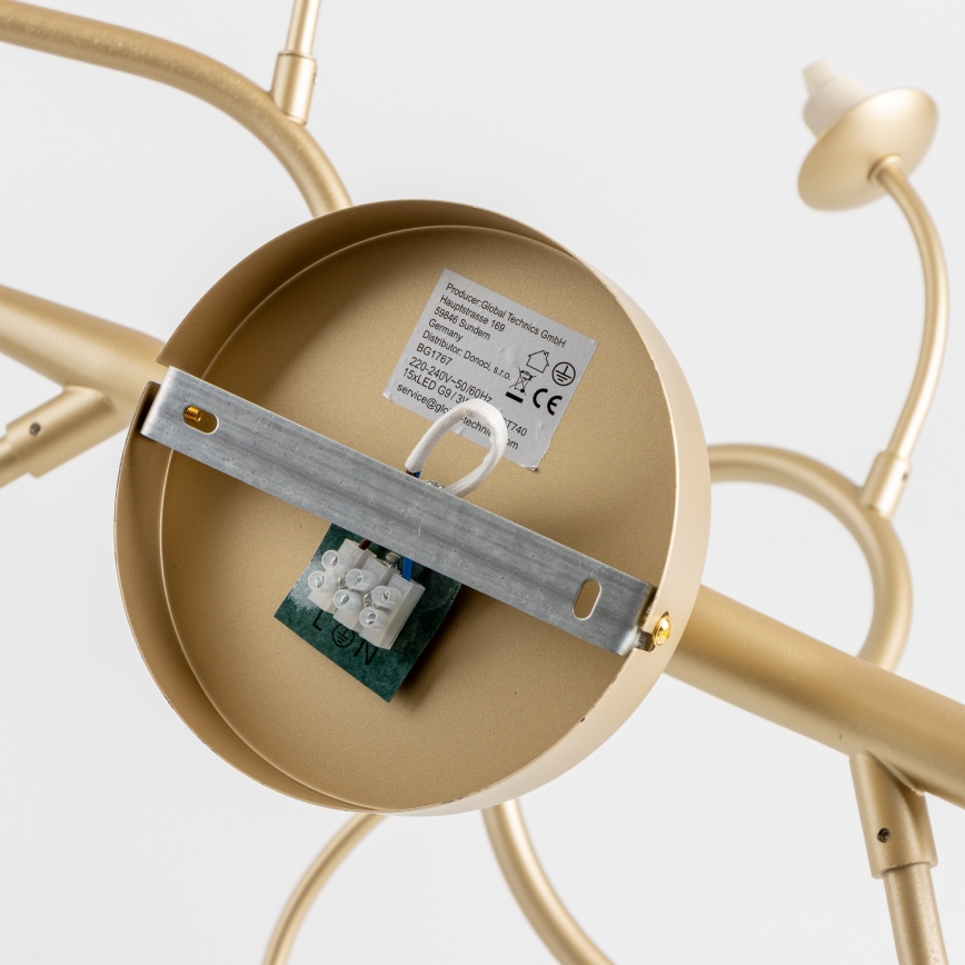 Brilagi - LED Virsapmetuma lustra MISTEL 15xG9/3W/230V zelta/balta