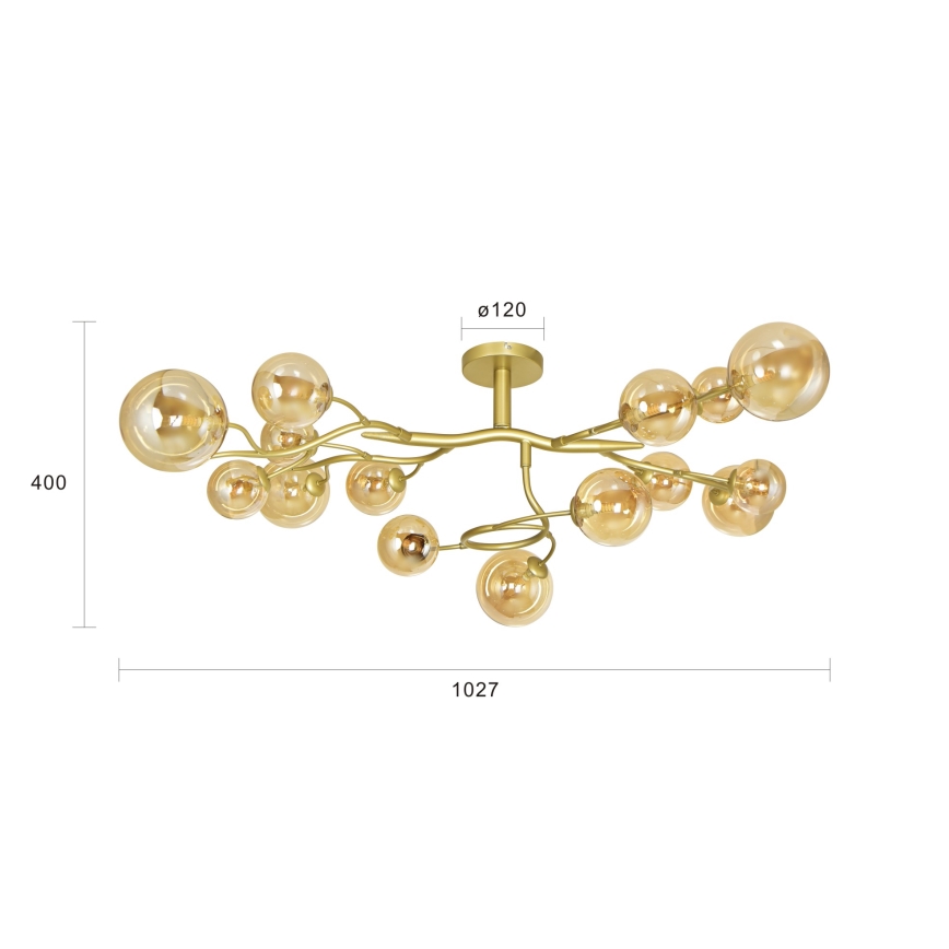 Brilagi - LED Virsapmetuma lustra MISTEL 15xG9/3W/230V zelta