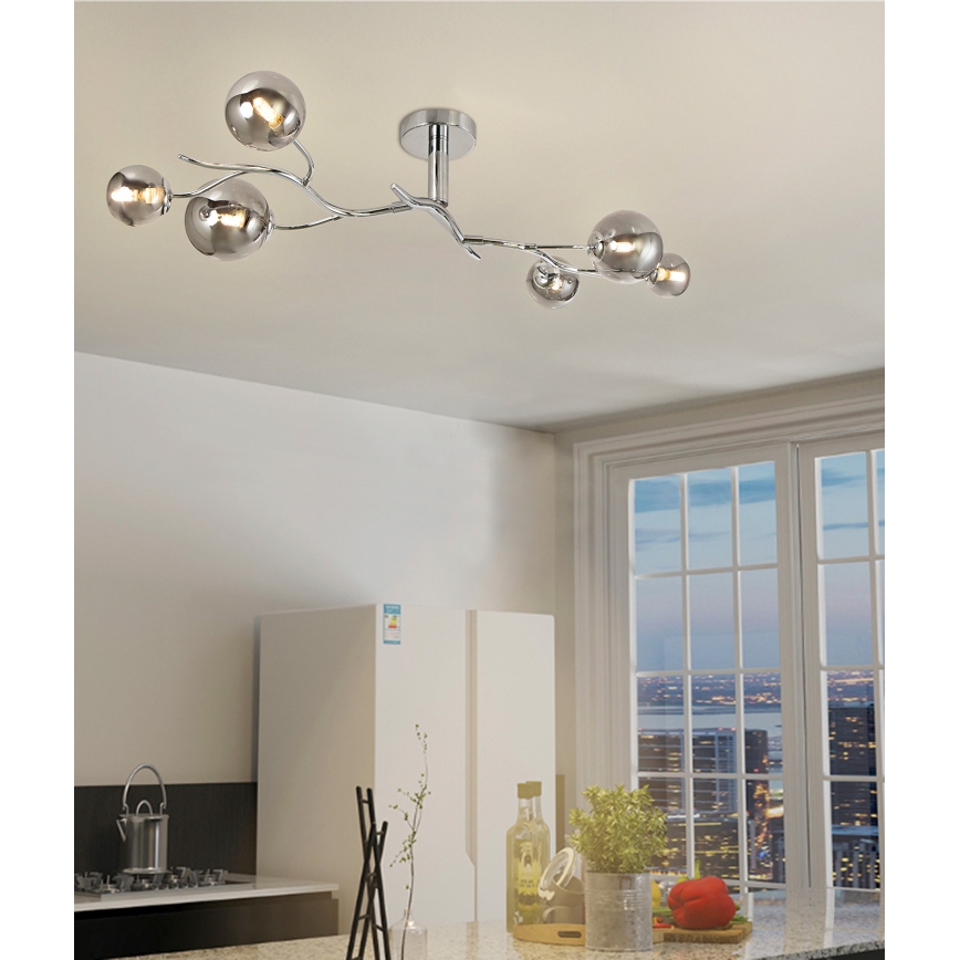 Brilagi - LED Virsapmetuma lustra MISTEL 6xG9/3W/230V spīdīgi hromēts/dūmakains