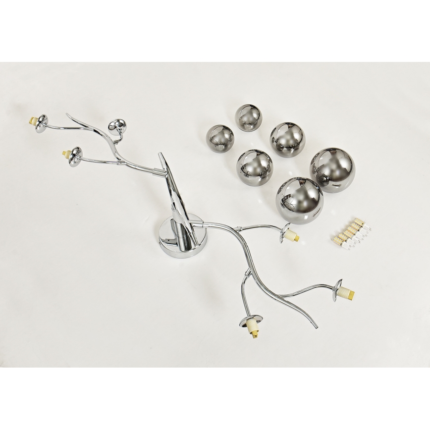 Brilagi - LED Virsapmetuma lustra MISTEL 6xG9/3W/230V spīdīgi hromēts/dūmakains