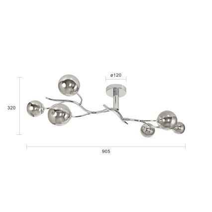 Brilagi - LED Virsapmetuma lustra MISTEL 6xG9/3W/230V spīdīgi hromēts/dūmakains