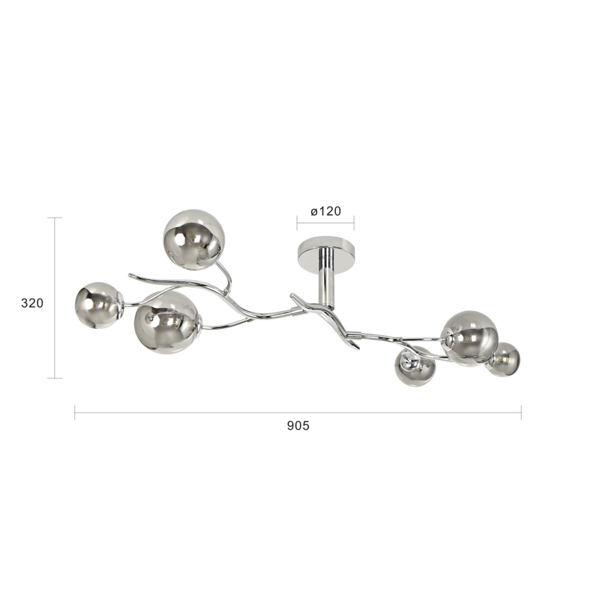 Brilagi - LED Virsapmetuma lustra MISTEL 6xG9/3W/230V spīdīgi hromēts/dūmakains