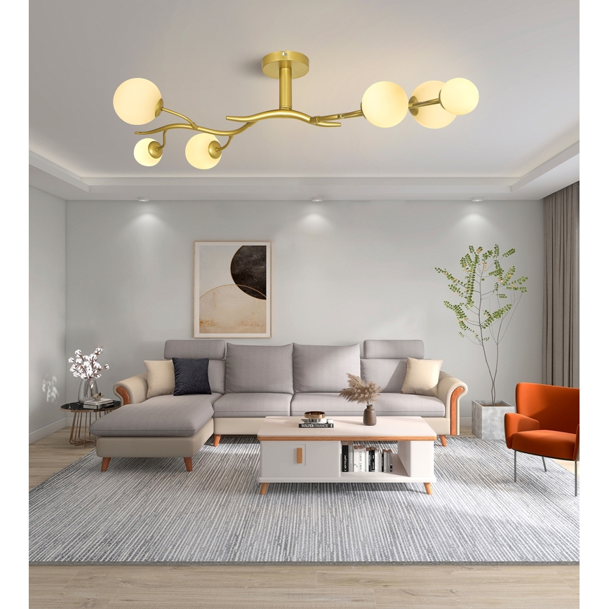 Brilagi - LED Virsapmetuma lustra MISTEL 6xG9/3W/230V zelta/balta