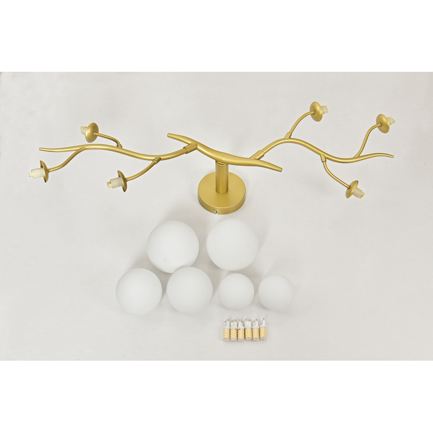 Brilagi - LED Virsapmetuma lustra MISTEL 6xG9/3W/230V zelta/balta