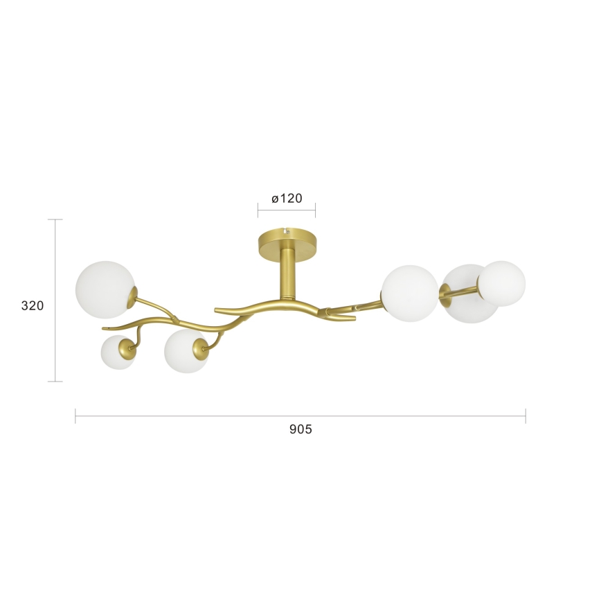 Brilagi - LED Virsapmetuma lustra MISTEL 6xG9/3W/230V zelta/balta