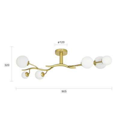Brilagi - LED Virsapmetuma lustra MISTEL 6xG9/3W/230V zelta/balta