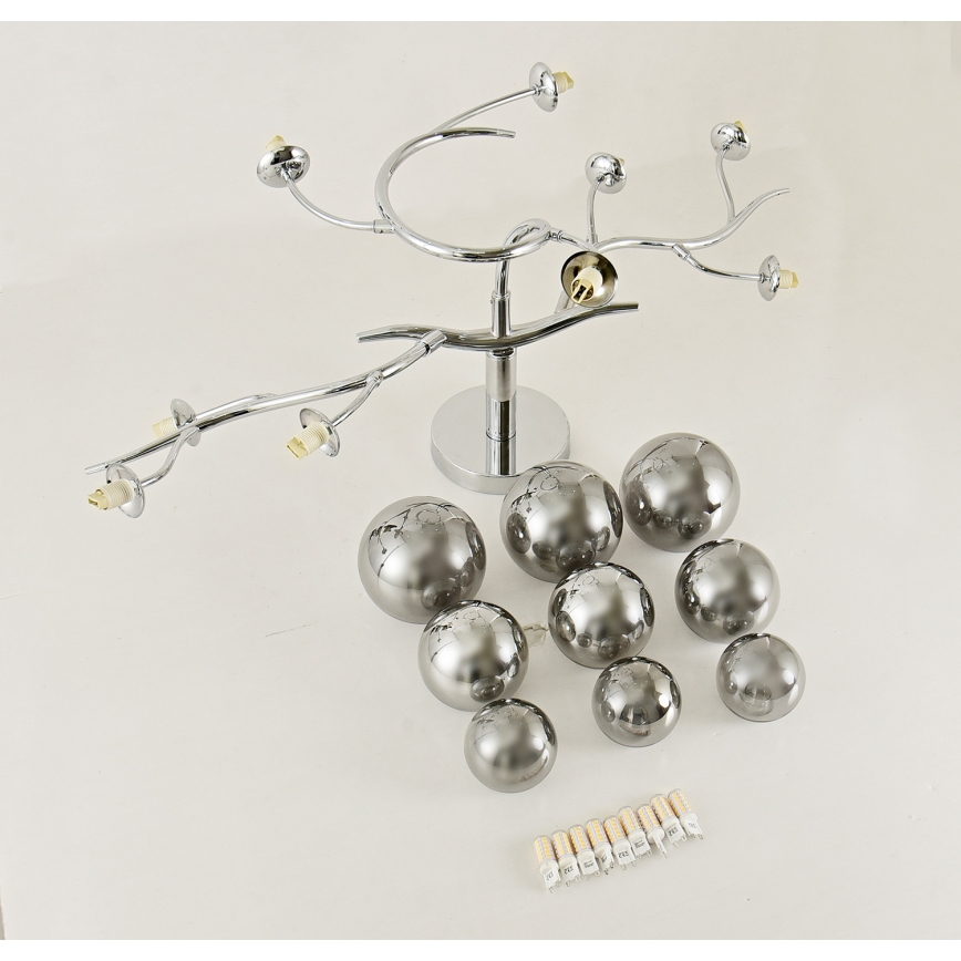 Brilagi - LED Virsapmetuma lustra MISTEL 9xG9/3W/230V spīdīgi hromēts/dūmakains