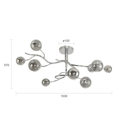 Brilagi - LED Virsapmetuma lustra MISTEL 9xG9/3W/230V spīdīgi hromēts/dūmakains