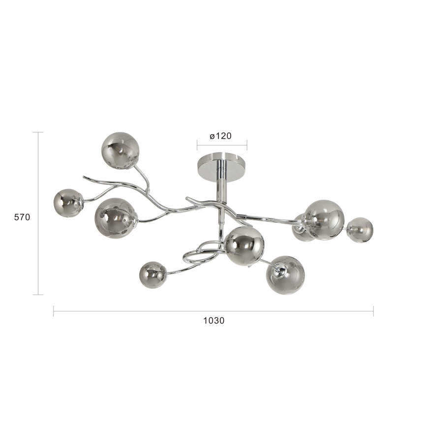 Brilagi - LED Virsapmetuma lustra MISTEL 9xG9/3W/230V spīdīgi hromēts/dūmakains