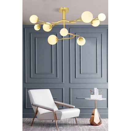 Brilagi - LED Virsapmetuma lustra MISTEL 9xG9/3W/230V zelta/balta