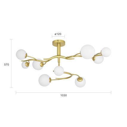 Brilagi - LED Virsapmetuma lustra MISTEL 9xG9/3W/230V zelta/balta